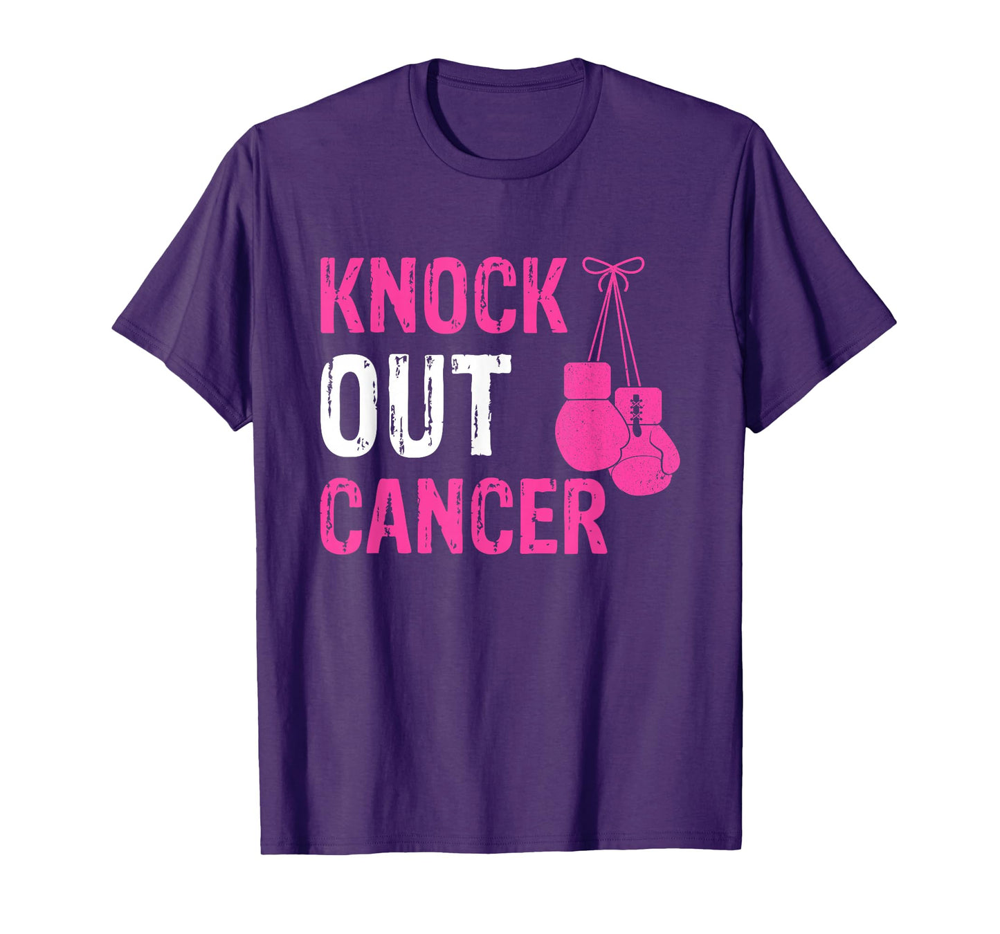Knock Out Boxing Fight Pink Ribbon Breast Cancer Awareness T-Shirt