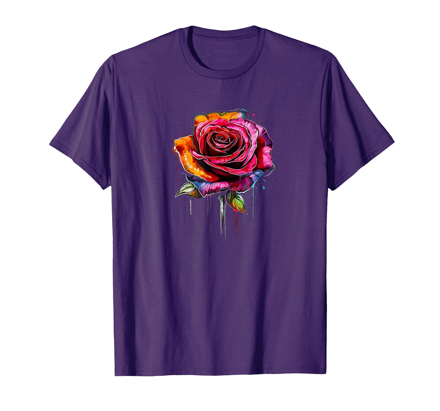 Rose, Flowers, Colors, Graffiti, Street Art, Melting, Spray T-Shirt