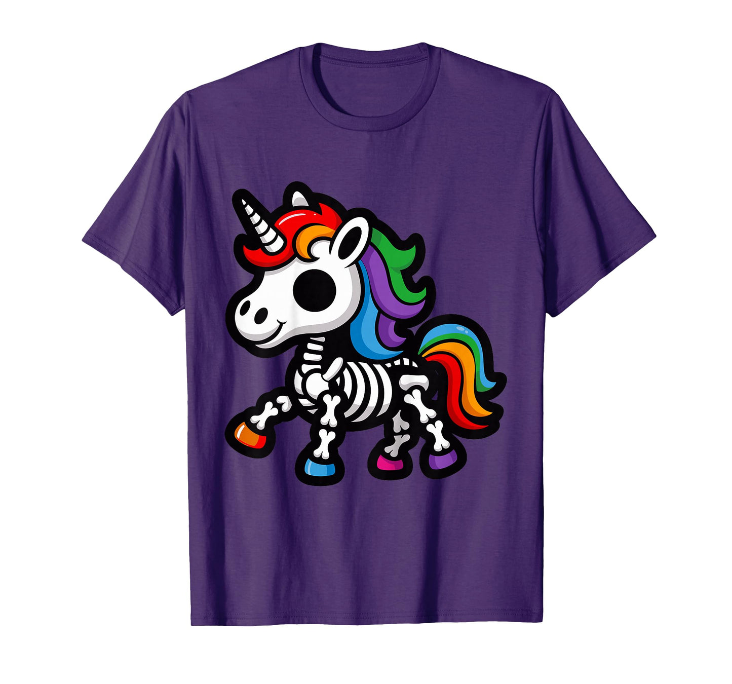 Kids Girls Cute Skeleton Unicorn Toddler Spooky Halloween Costume T-Shirt