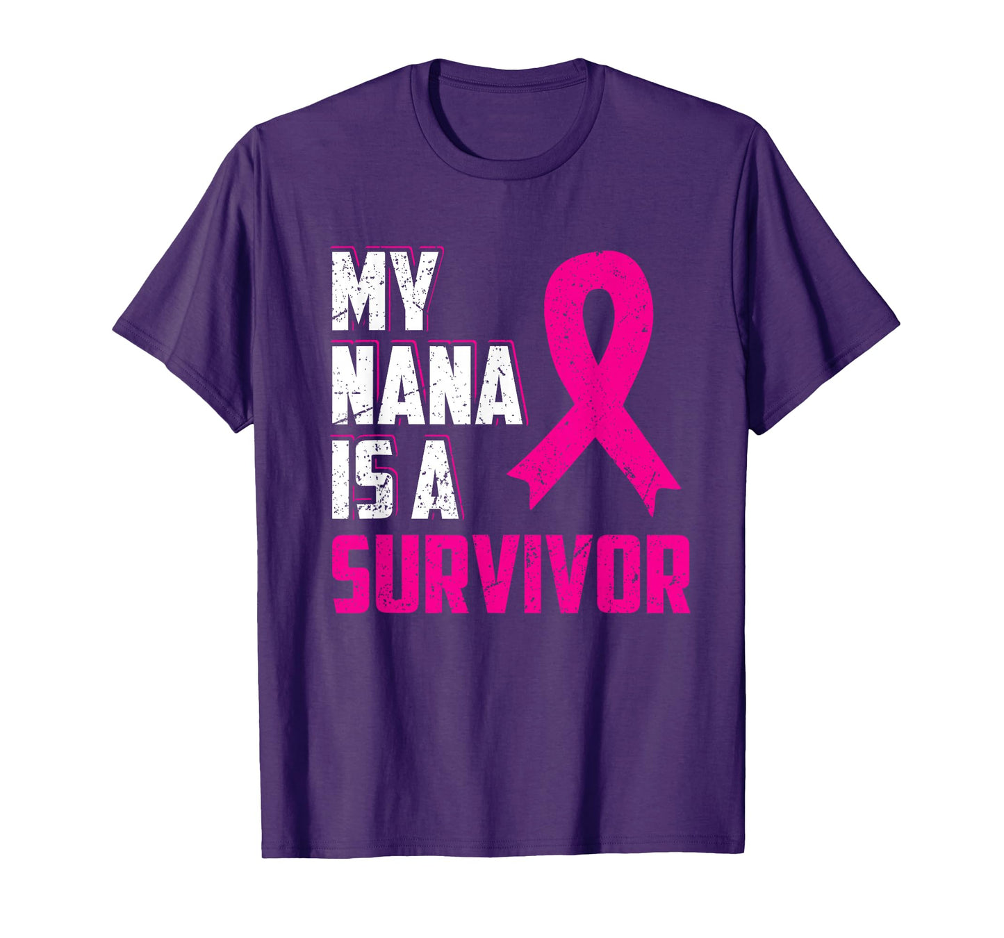 My Nana Is A Survivor T-Shirt Breast Cancer Pink Support T-Shirt