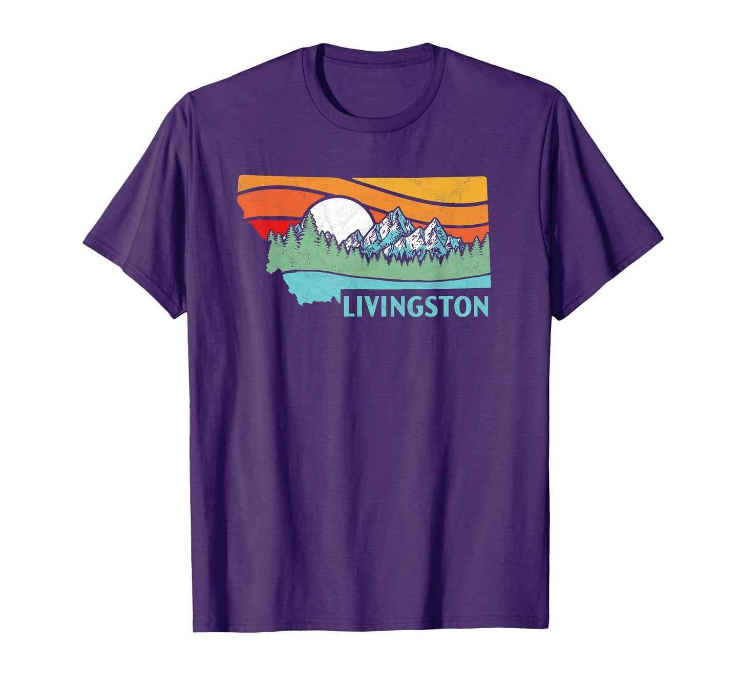 Livingston Montana Outdoors Retro Mountains & Nature Shirt T-Shirt