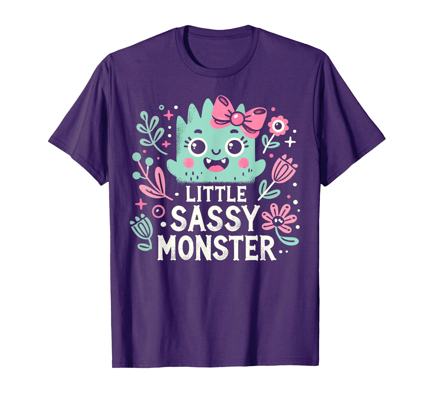 Kids Little Sassy Monster Halloween Costumes Toddler Girls T-Shirt
