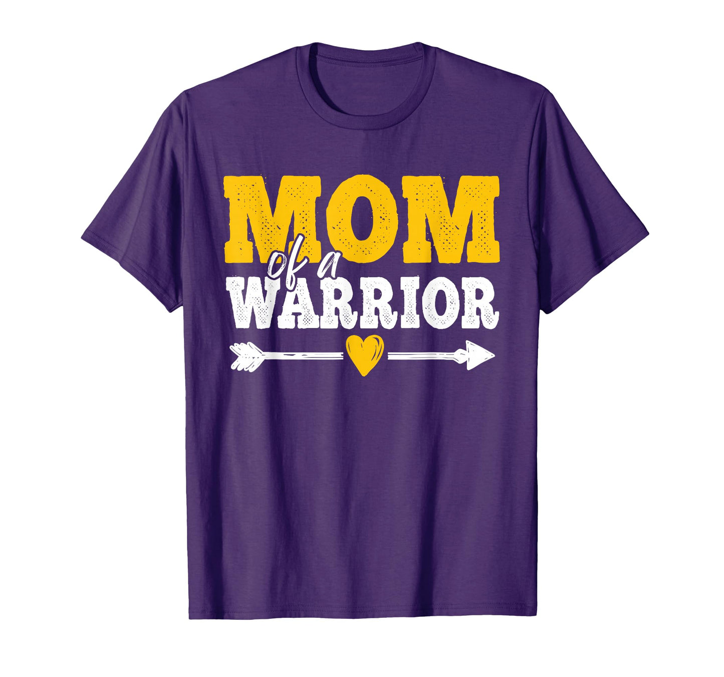 Mom of a Warrior Childhood Cancer Awareness Family Support T-Shirt