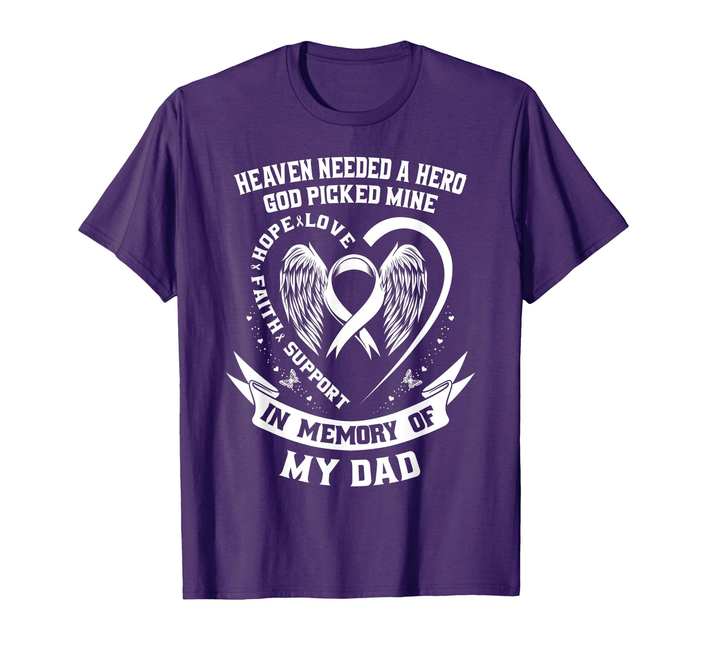 I Wear White In Memory of My Dad Lung Cancer Awareness Gifts T-Shirt