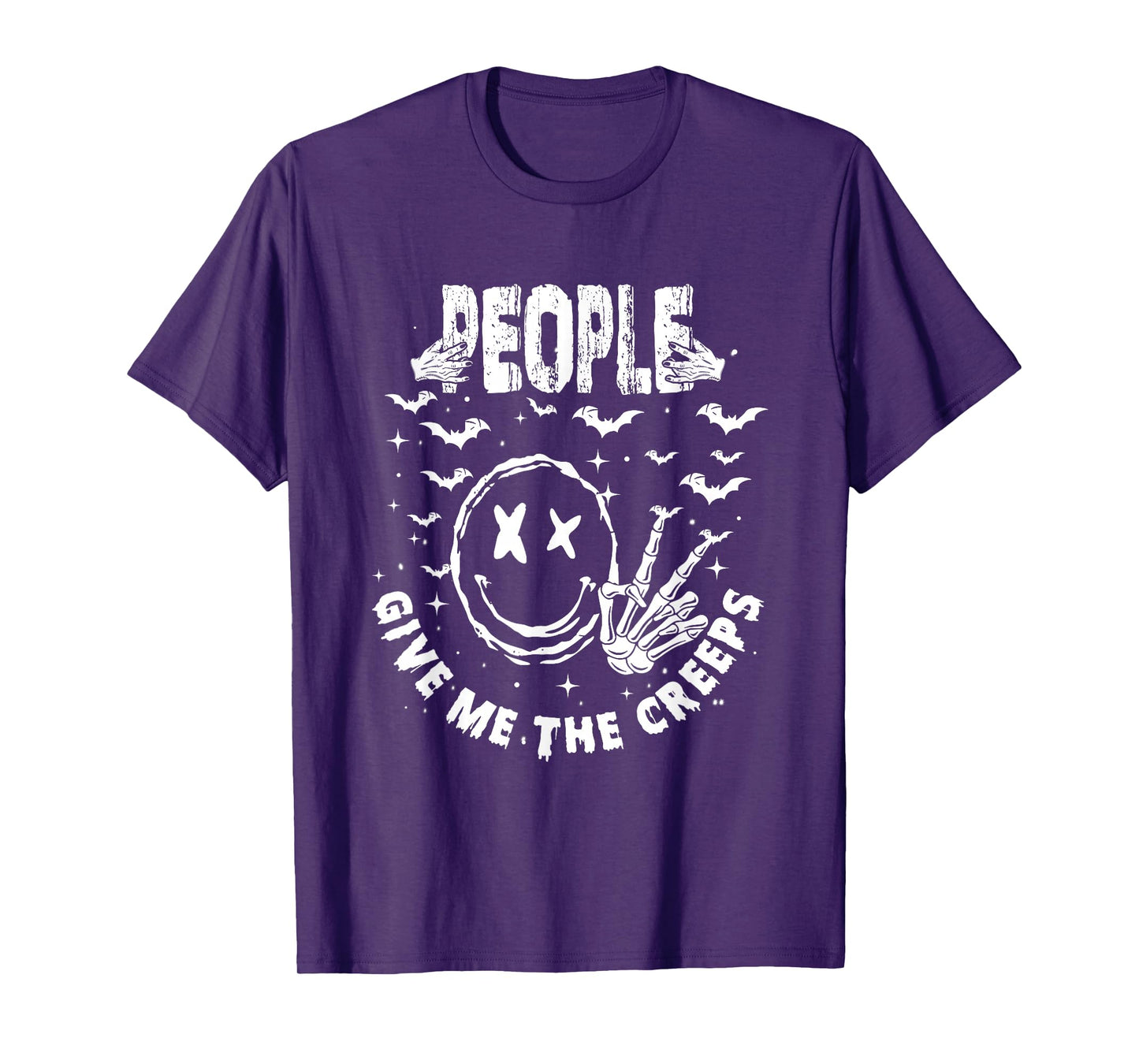 People Give Me The Creeps, Funny Hand Skeleton Halloween T-Shirt