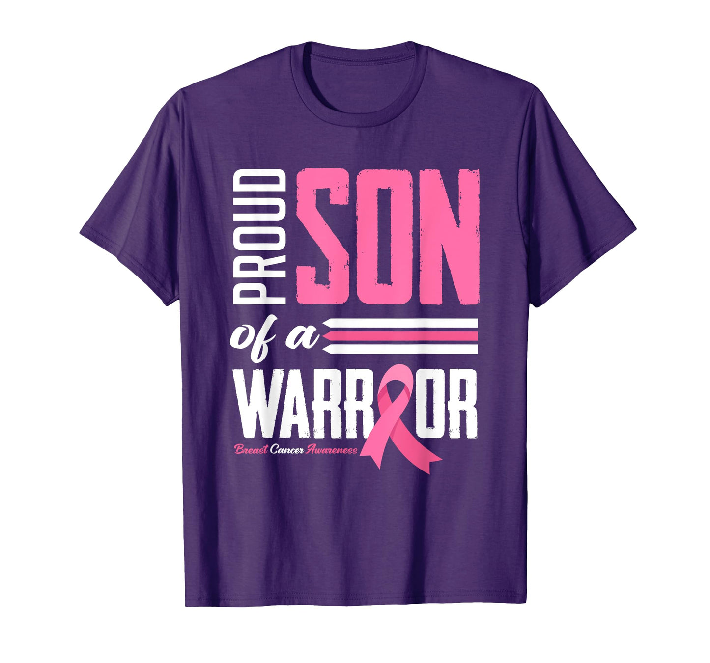 Proud Son Of A Warrior Mom Breast Cancer Awareness T-Shirt