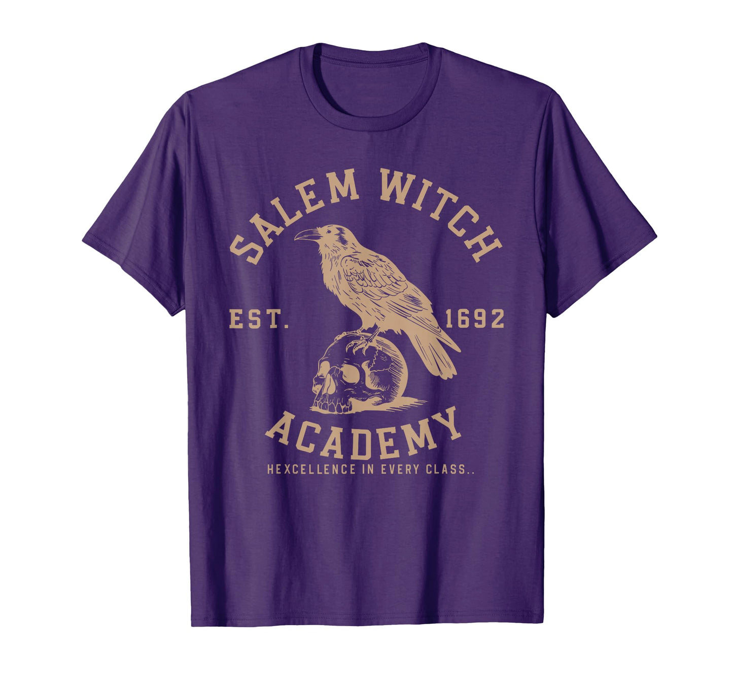 Retro Funny Salem Witch Academy Est 1692 Raven Halloween T-Shirt