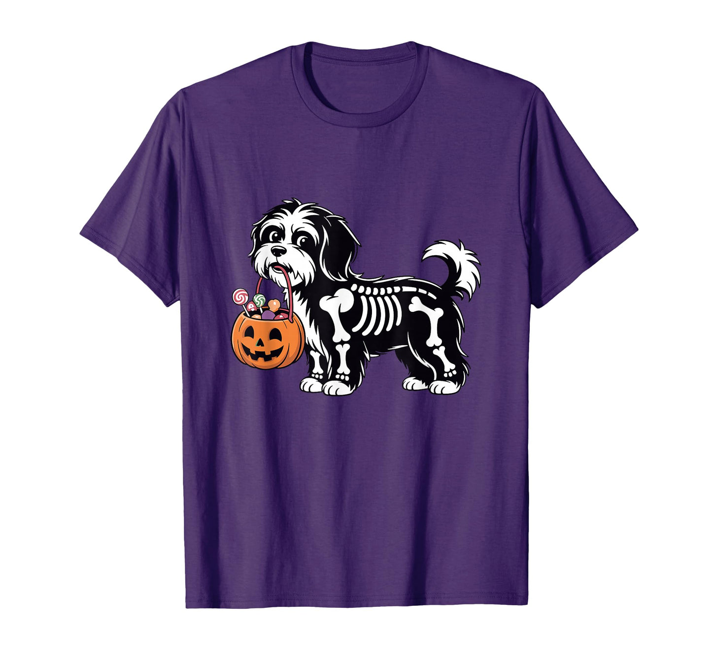Funny Skeleton Havanese Halloween Havanese Bones Dog Mom T-Shirt