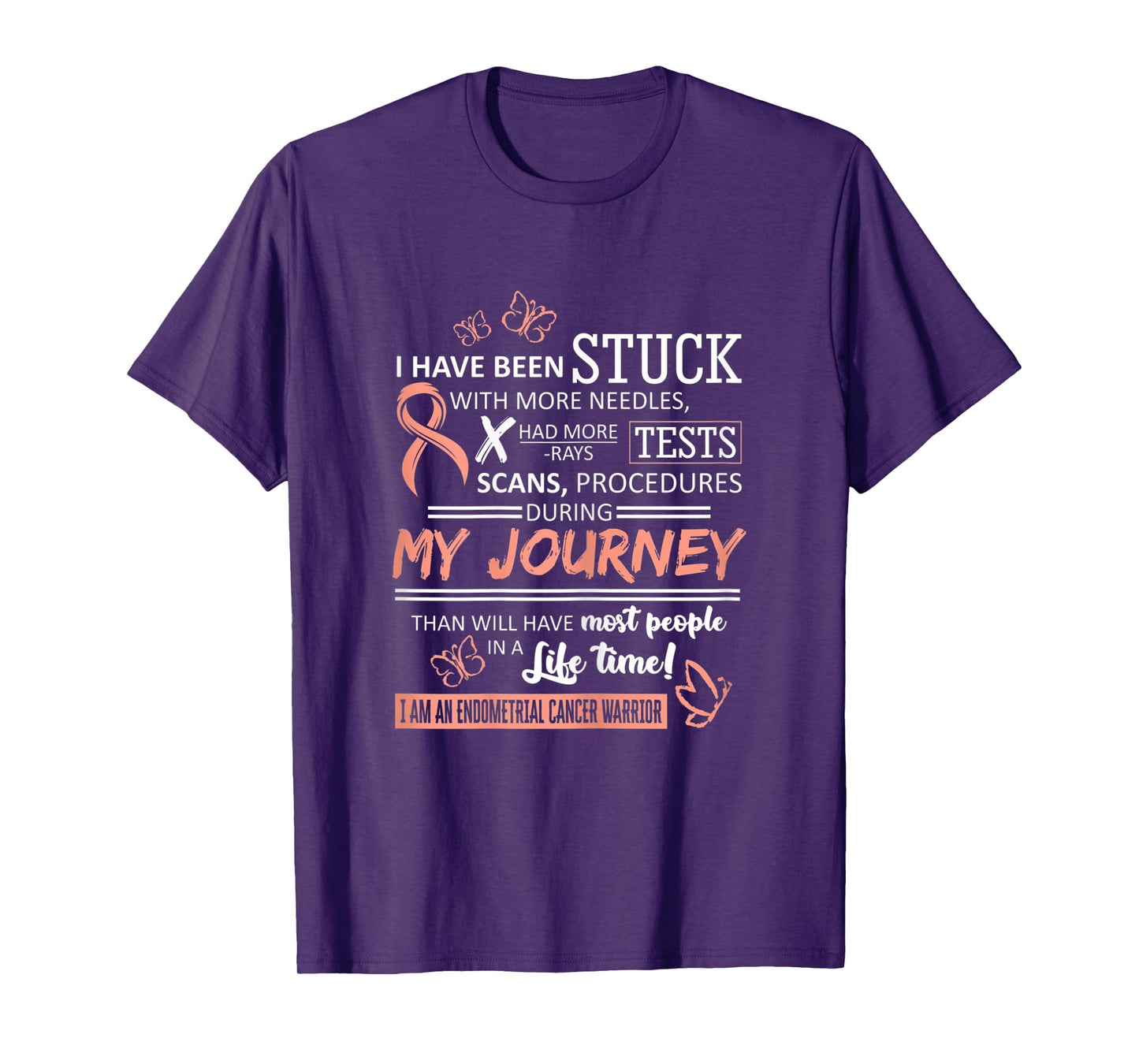 Womens My Journey I Am A Endometrial Cancer Warrior T-Shirt T-Shirt