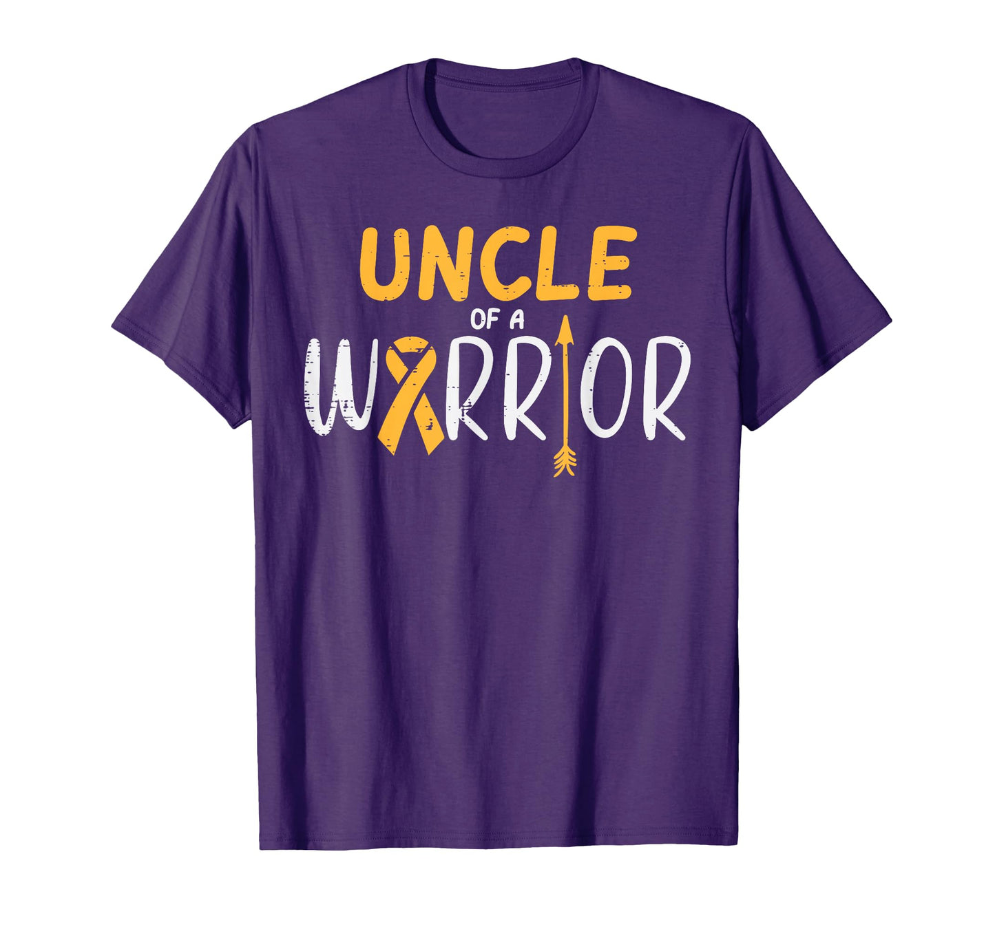 Uncle Of A Warrior Childhood Cancer Ribbon Awareness Family T-Shirt