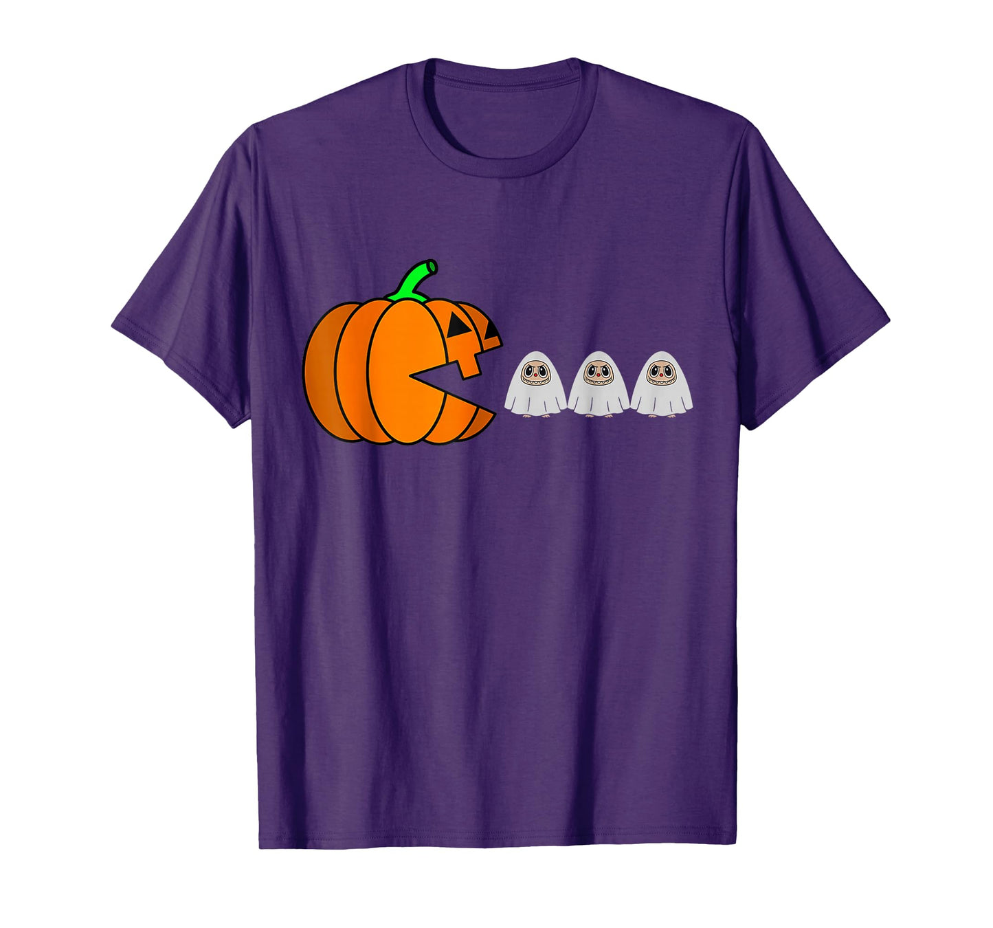 Funny Halloween Pumpkin Eating Ghost, Gamer Men Women Kids T-Shirt