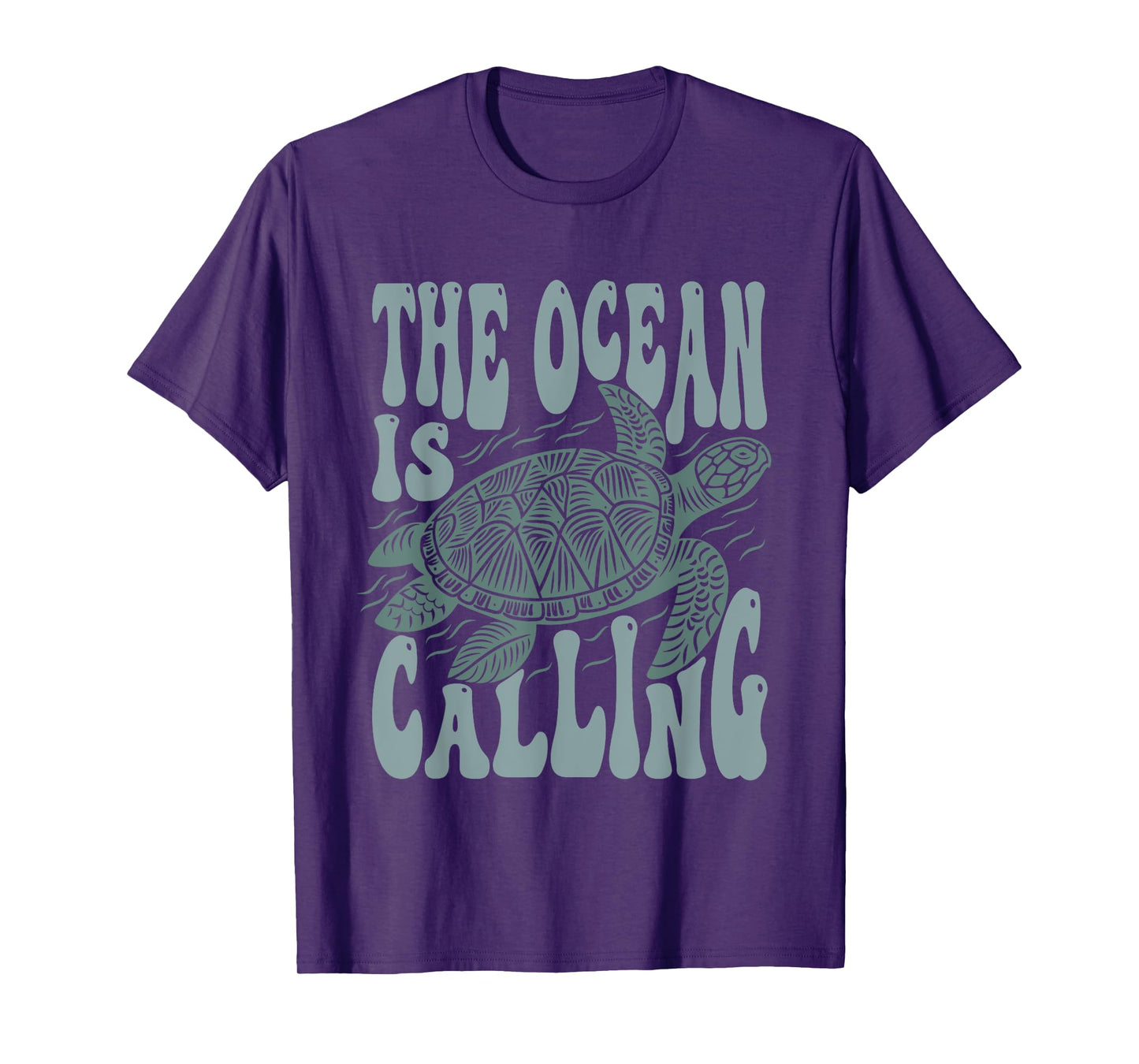 The Ocean Is Calling Nature Lovers Sea Turtle Reptile Art T-Shirt