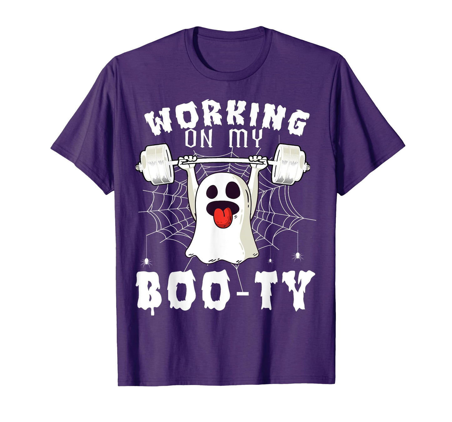 Funny Halloween Workout Gym Working On My Boo-Ty Men Women T-Shirt