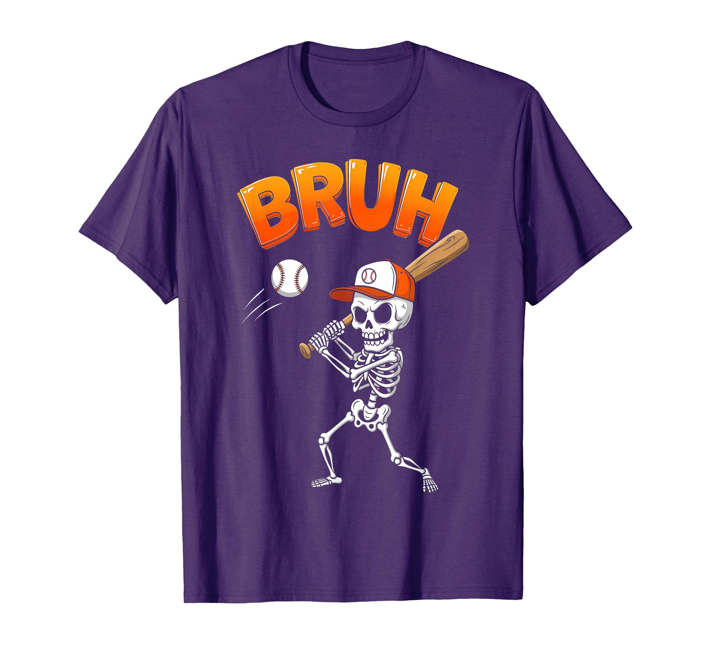 Skeleton Baseball Halloween Funny Batter Costume for Men T-Shirt