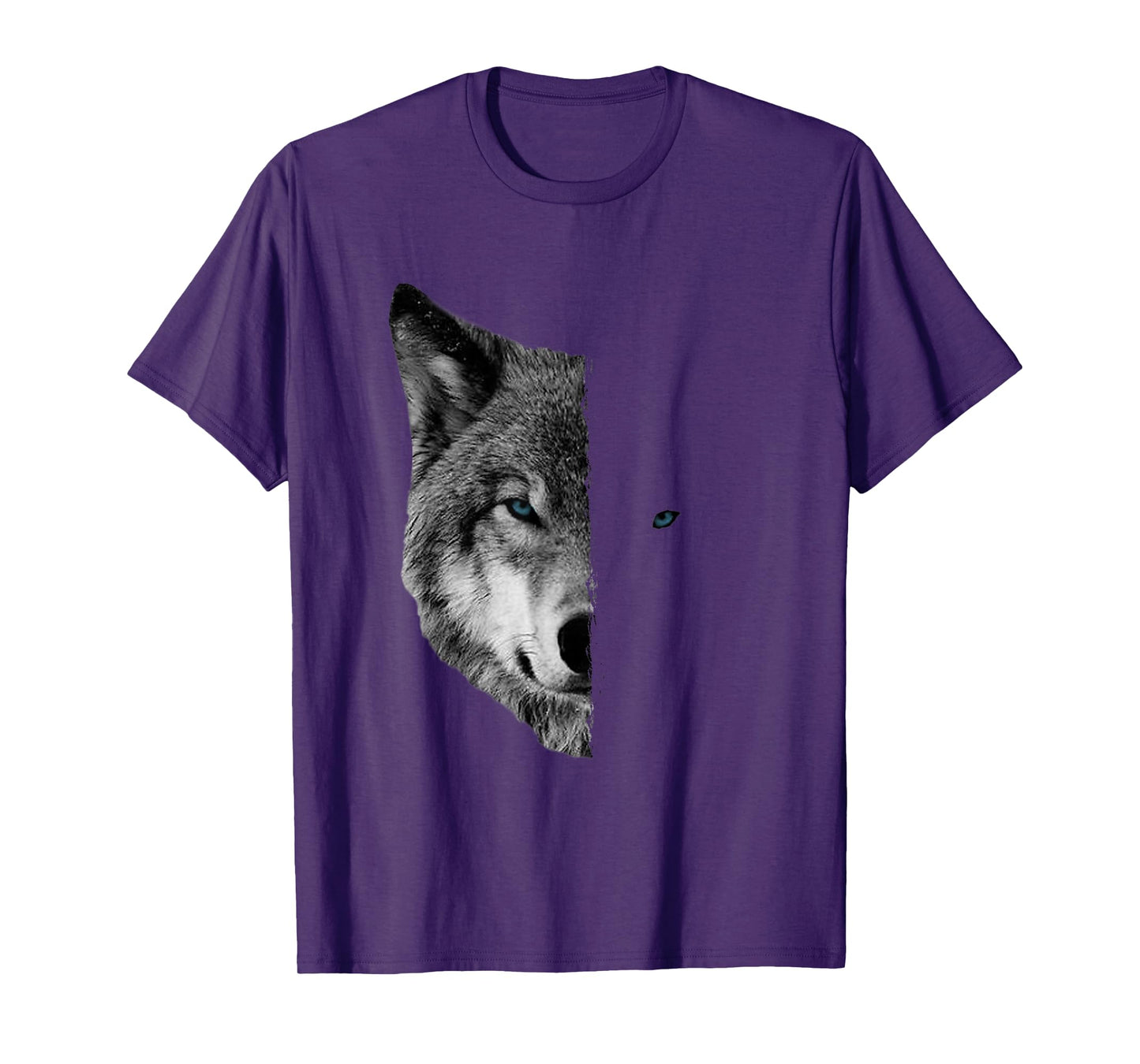 Wolf T-Shirts - Split Face Wolf Shirts Magical Wolves Tee T-Shirt