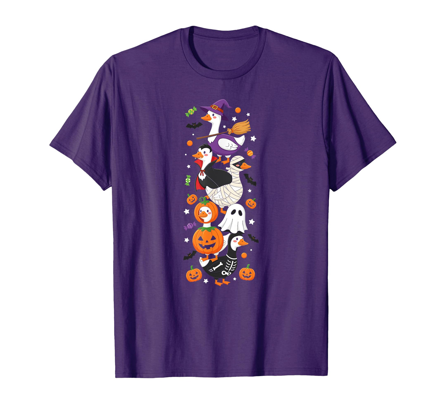 Funny Goose Witch Vampire Ghost Halloween Kids Mens Womens T-Shirt