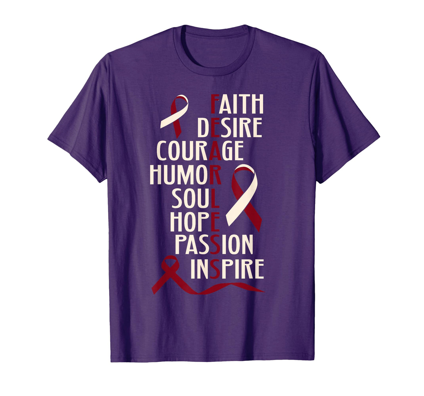 Oral Head Neck Cancer Awareness Fearless Inspirational T-Shirt