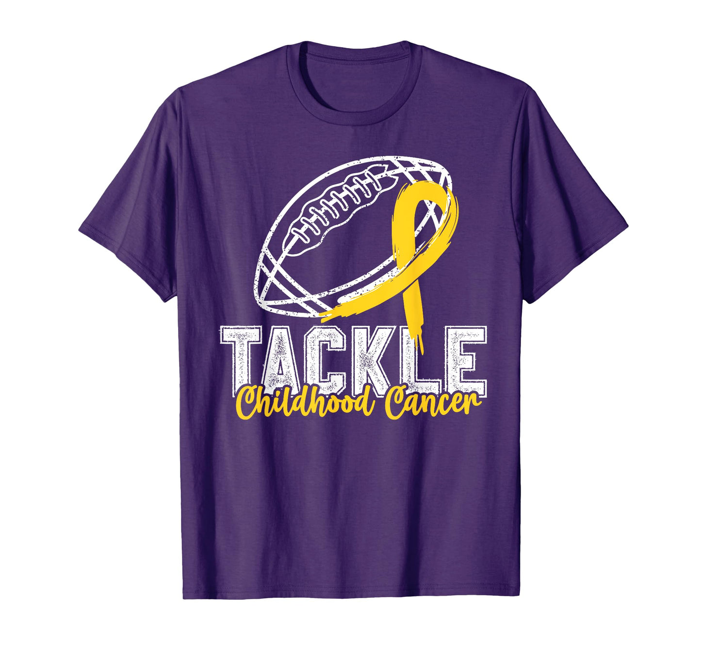 Tackle Childhood Cancer Football Childhood Cancer Awareness T-Shirt