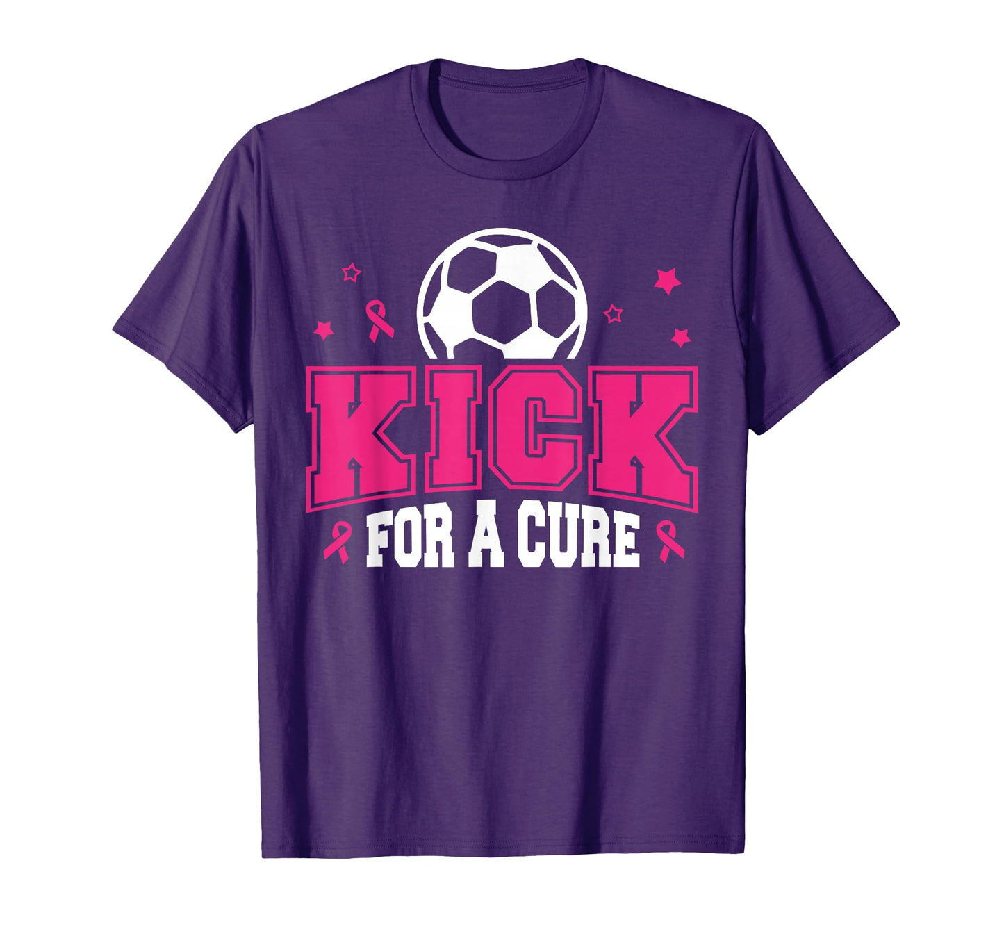 Kick for a Cure Soccer Breast Cancer Awareness Pink Ribbon T-Shirt