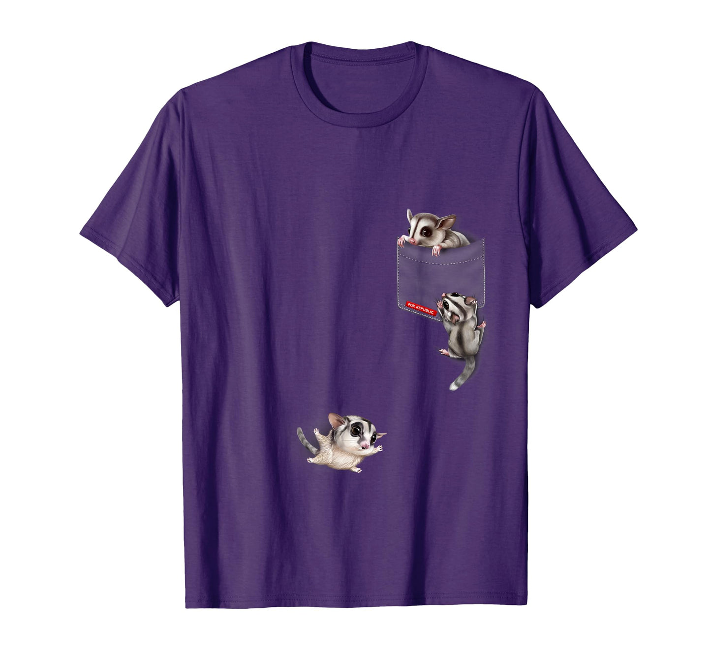 Happy Sugar Gliders Playing Around a Cute Pocket T-Shirt
