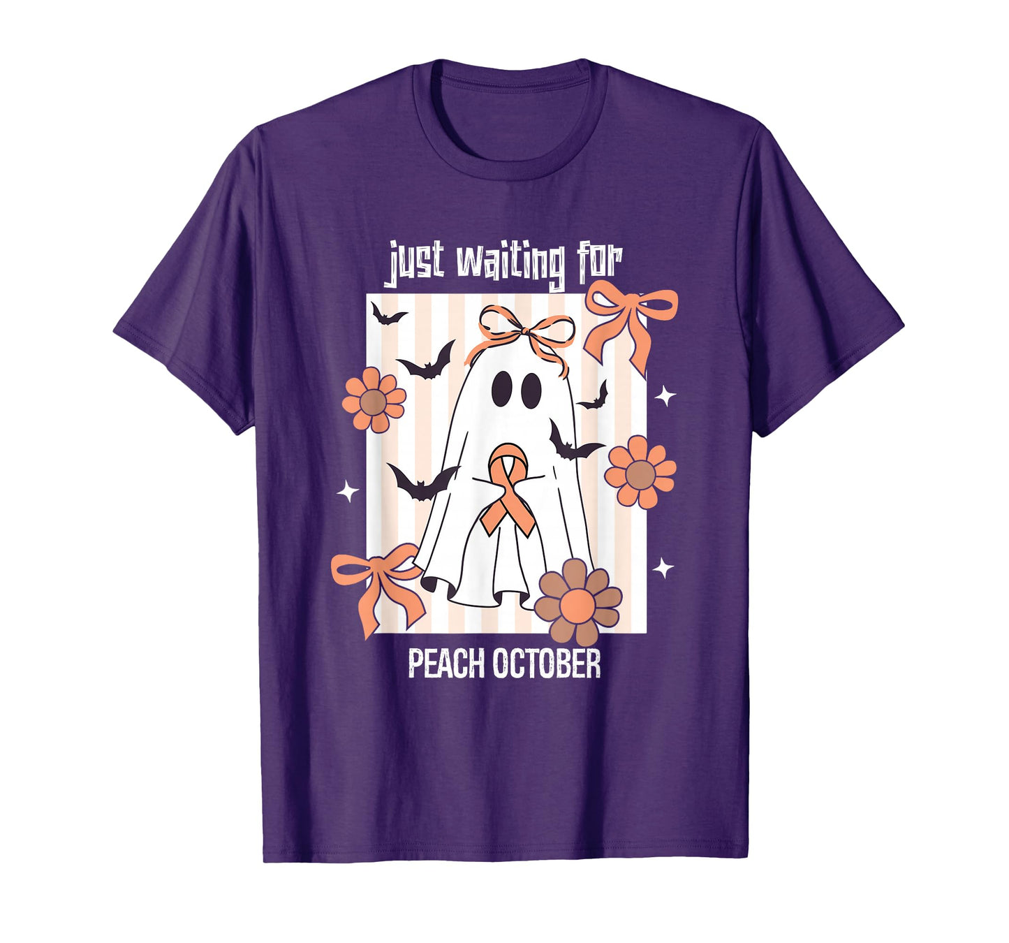 October Halloween- Endometrial Cancer Awareness Ribbon T-Shirt