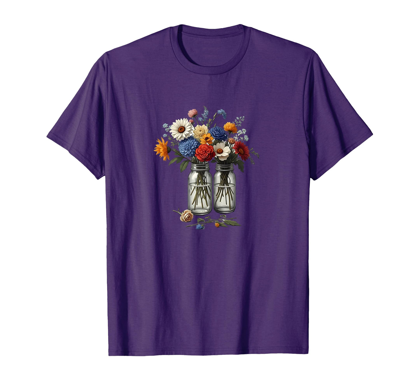 Vintage Flower Botanical Floral Garden Aesthetic in 2 Jars T-Shirt