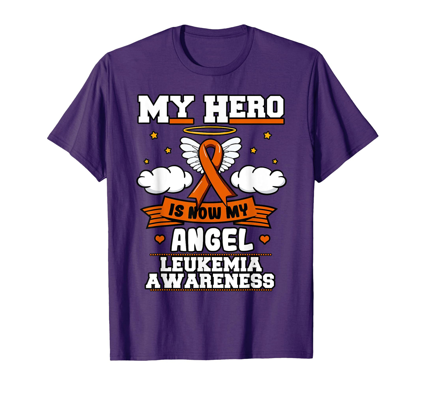 My Hero Is Now My Angel Leukemia Green Ribbon Clouds T-Shirt