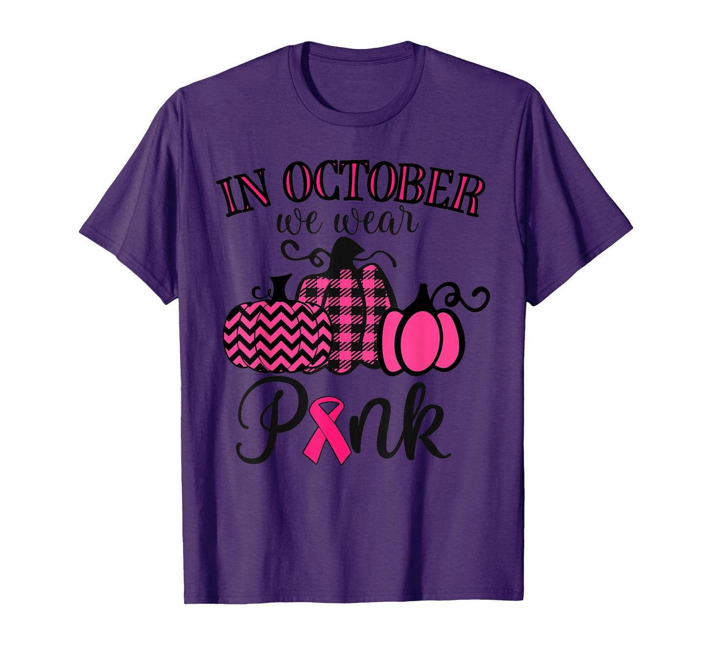 In October We Wear Pink Thanksgiving Breast Cancer Awareness T-Shirt