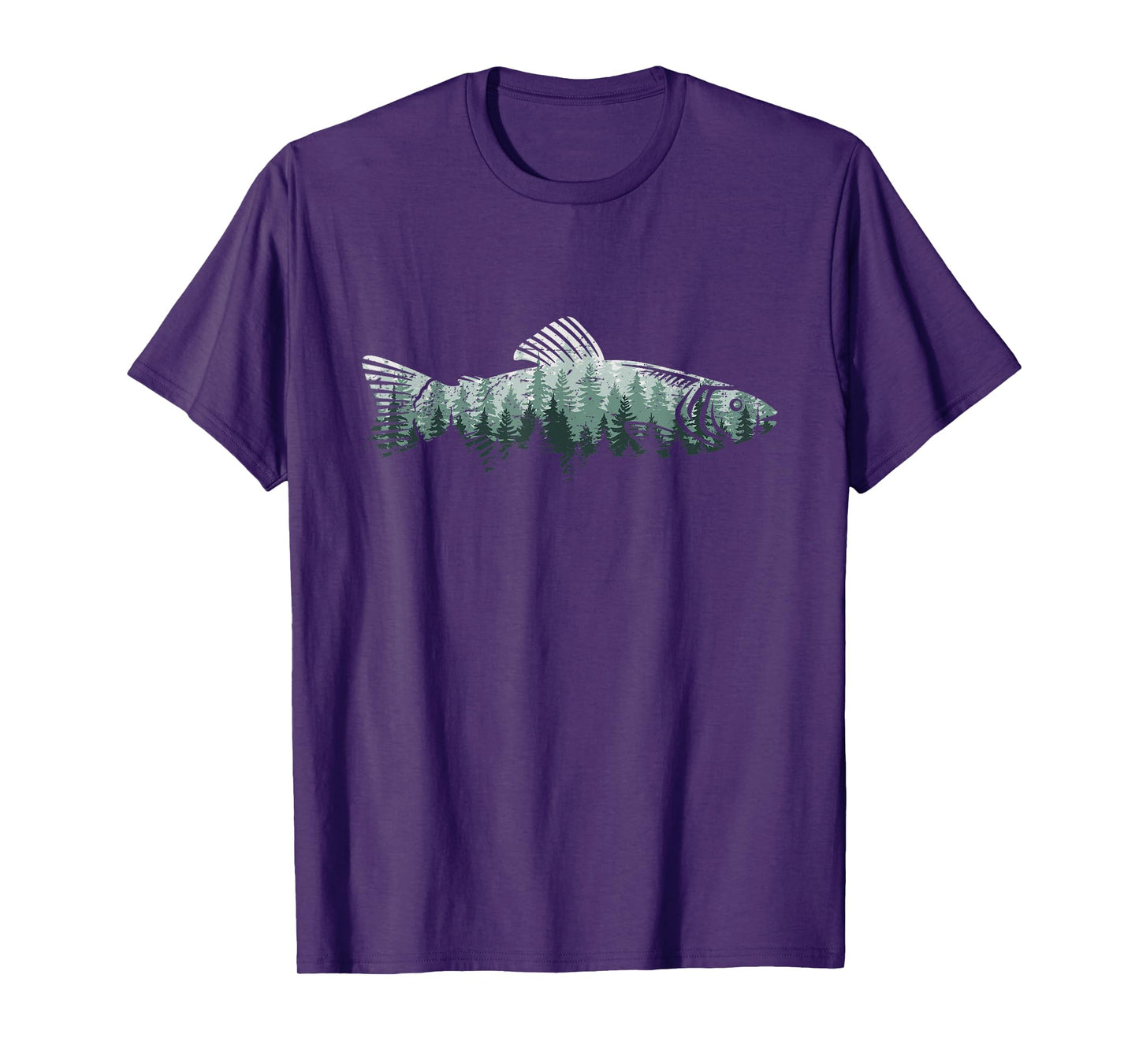 Fisherman Forest Nature Outdoor Wildlife Trout Fly Fishing T-Shirt
