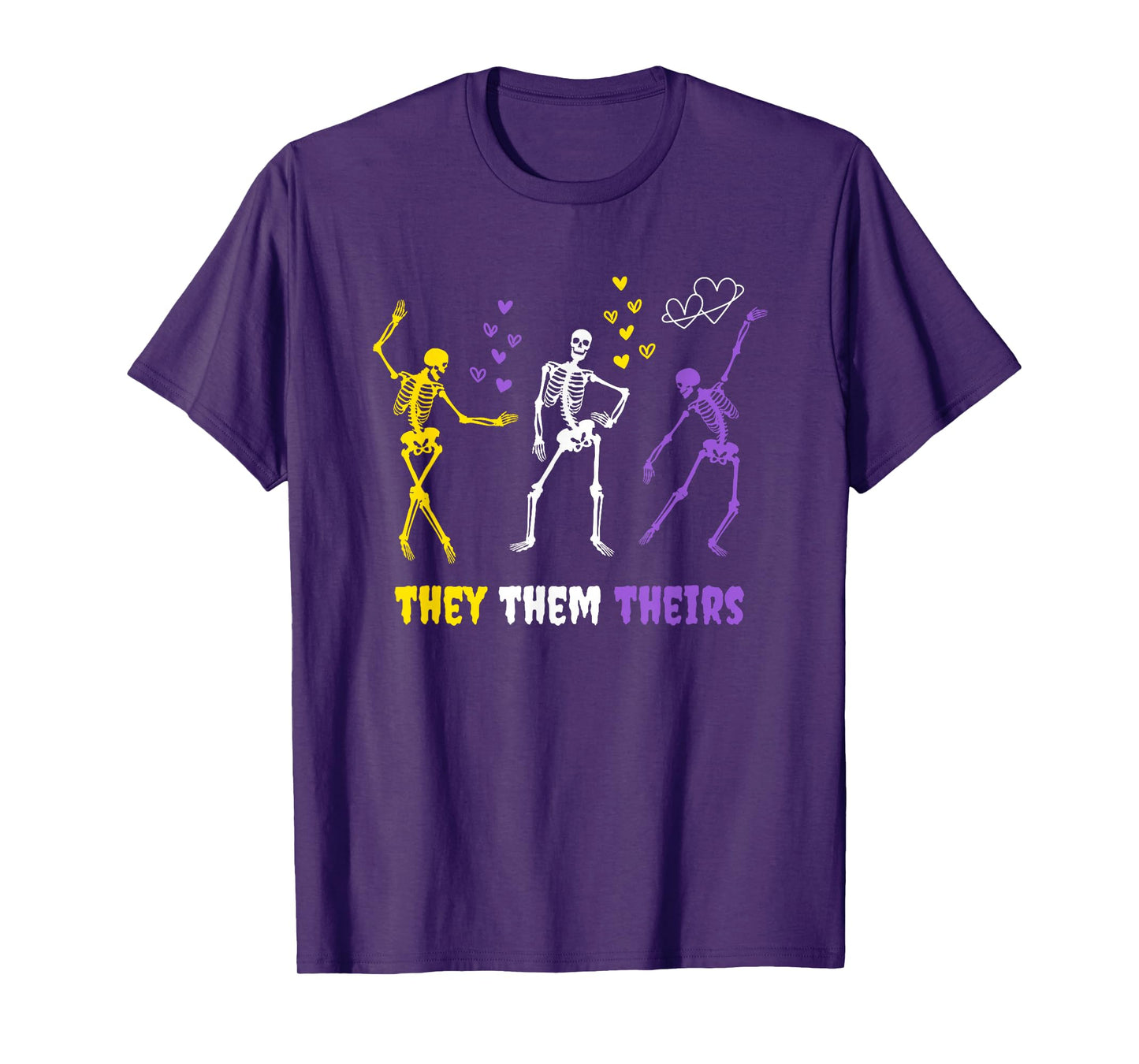 Nonbinary LGBTQ They Them Theirs Pronouns Halloween Funny T-Shirt
