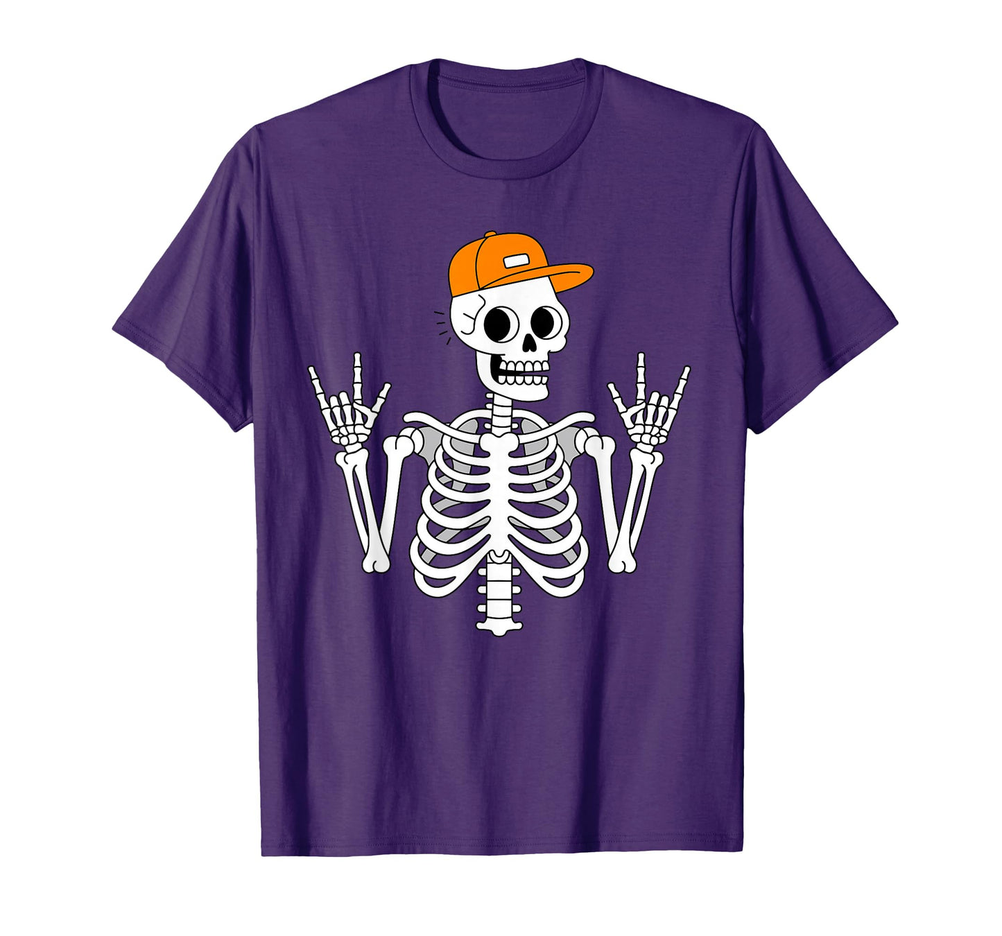 Rocker Skeleton Cap Skater Cool Halloween Punk Rock Costume T-Shirt
