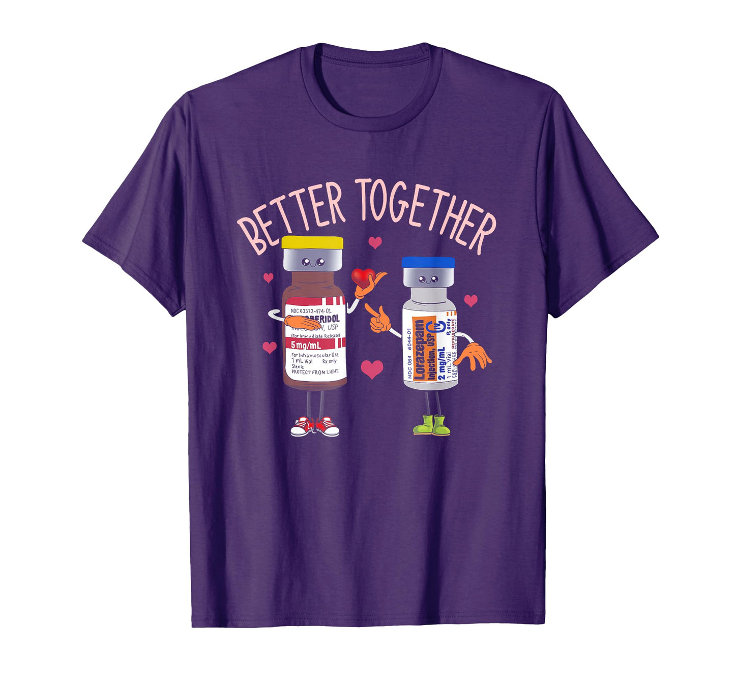 Better-Together Haldol Ativan ICU Nurse Valentine's Day T-Shirt