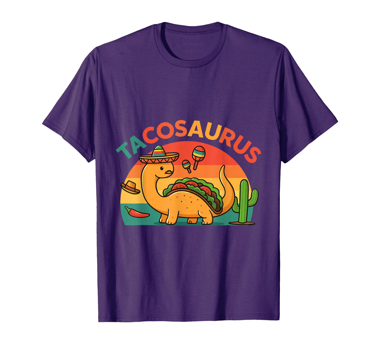 Dinosaur Tacosaurus Taco Day Funny Mexican T-Shirt