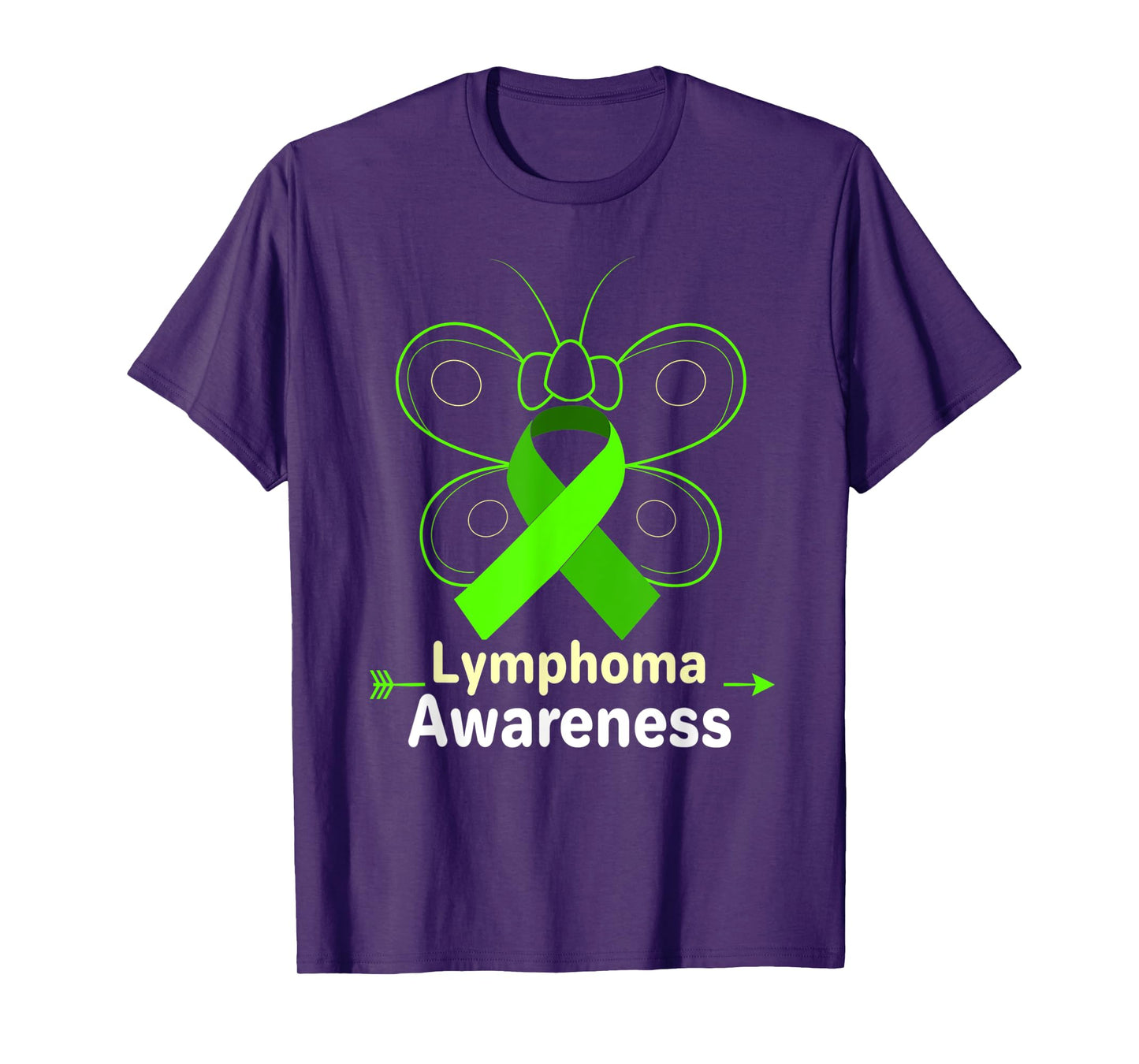 Butterfly Products Lymphoma Ribbon Lymphoma Awareness T-Shirt