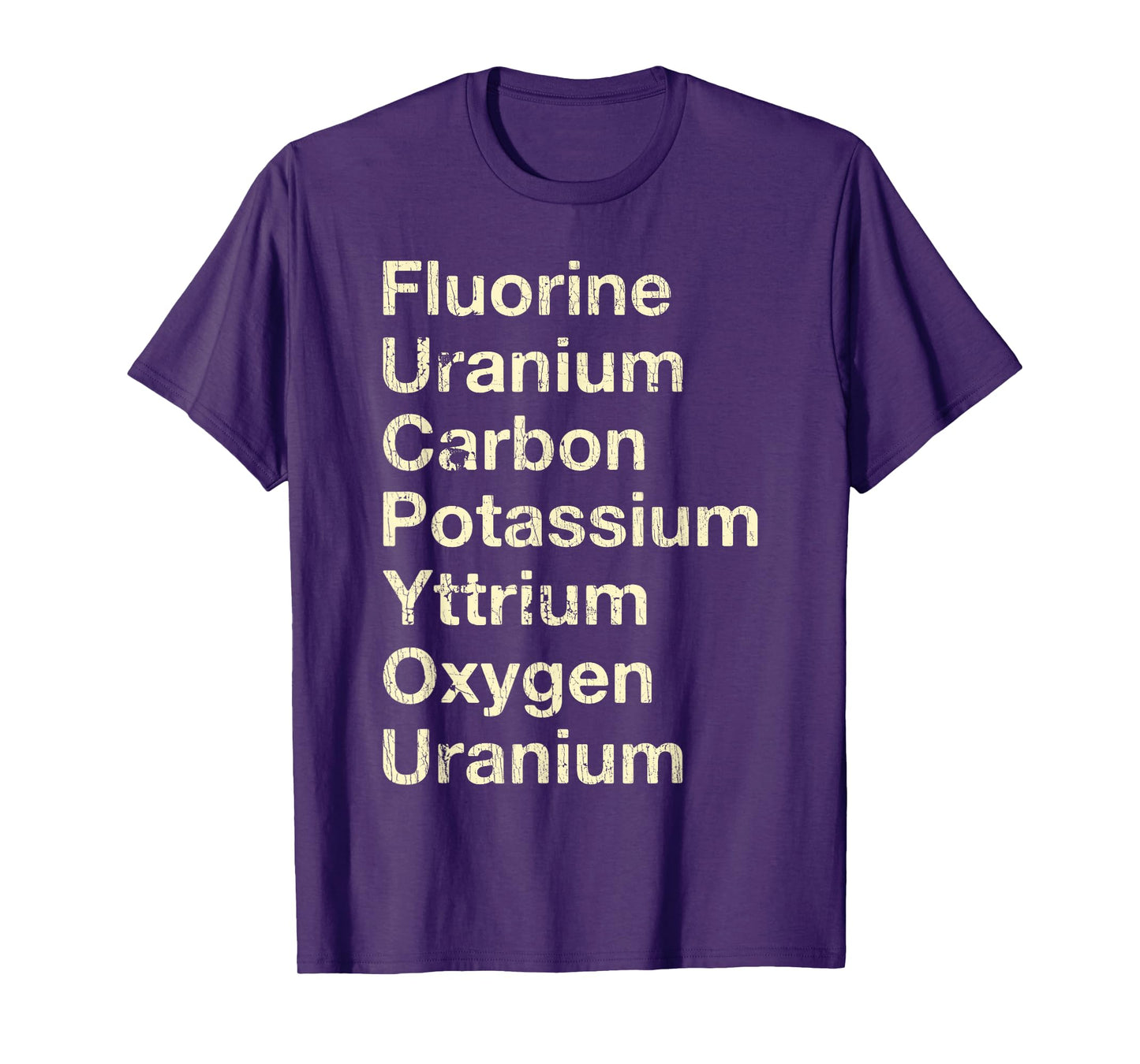 Fluorine Uranium Carbon Potassium Chemical T-Shirt