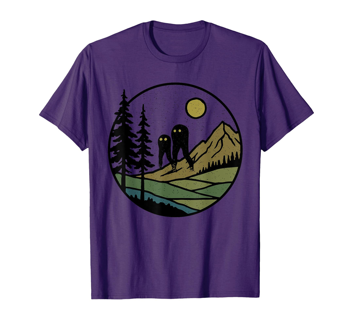 Fresno Nightcrawler Vintage Rustic Forest with Mountains T-Shirt