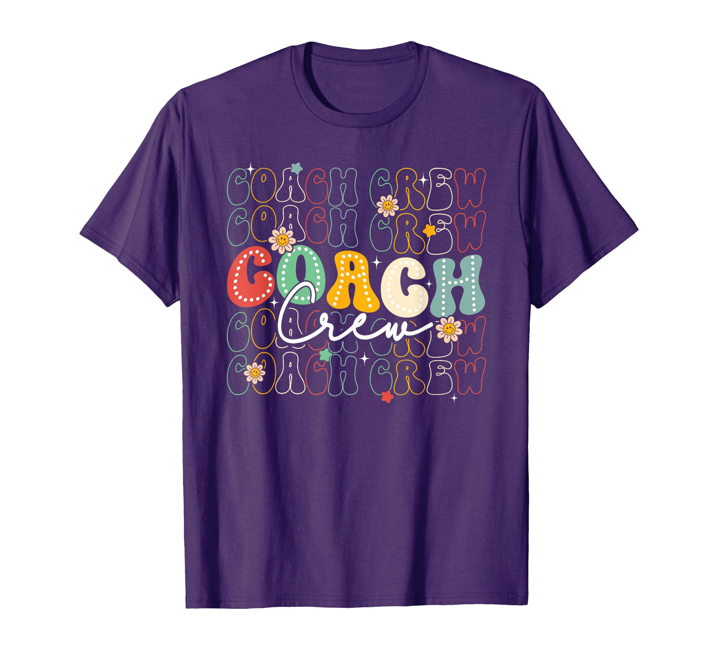 Retro Groovy Vintage Coach Crew Team First Day Of School T-Shirt