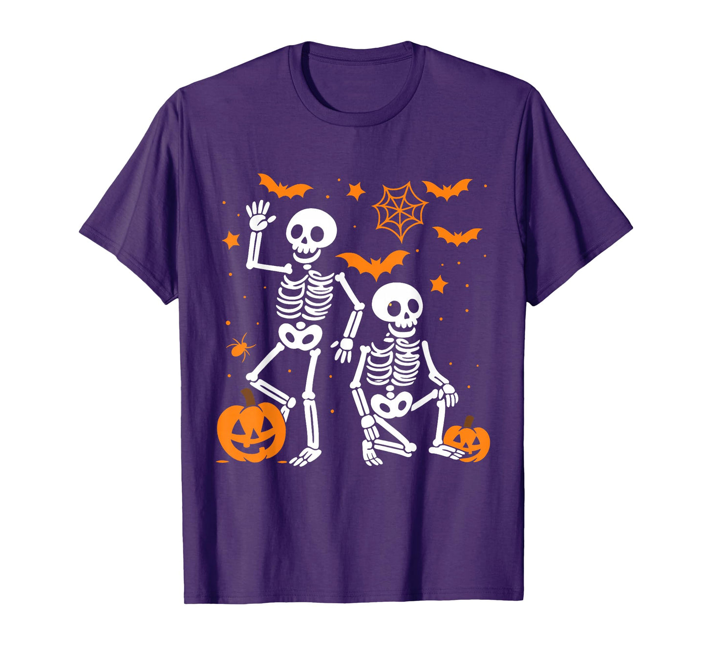 Dance Pumpkin Skeleton Scary Halloween Men Women Boys Girl T-Shirt