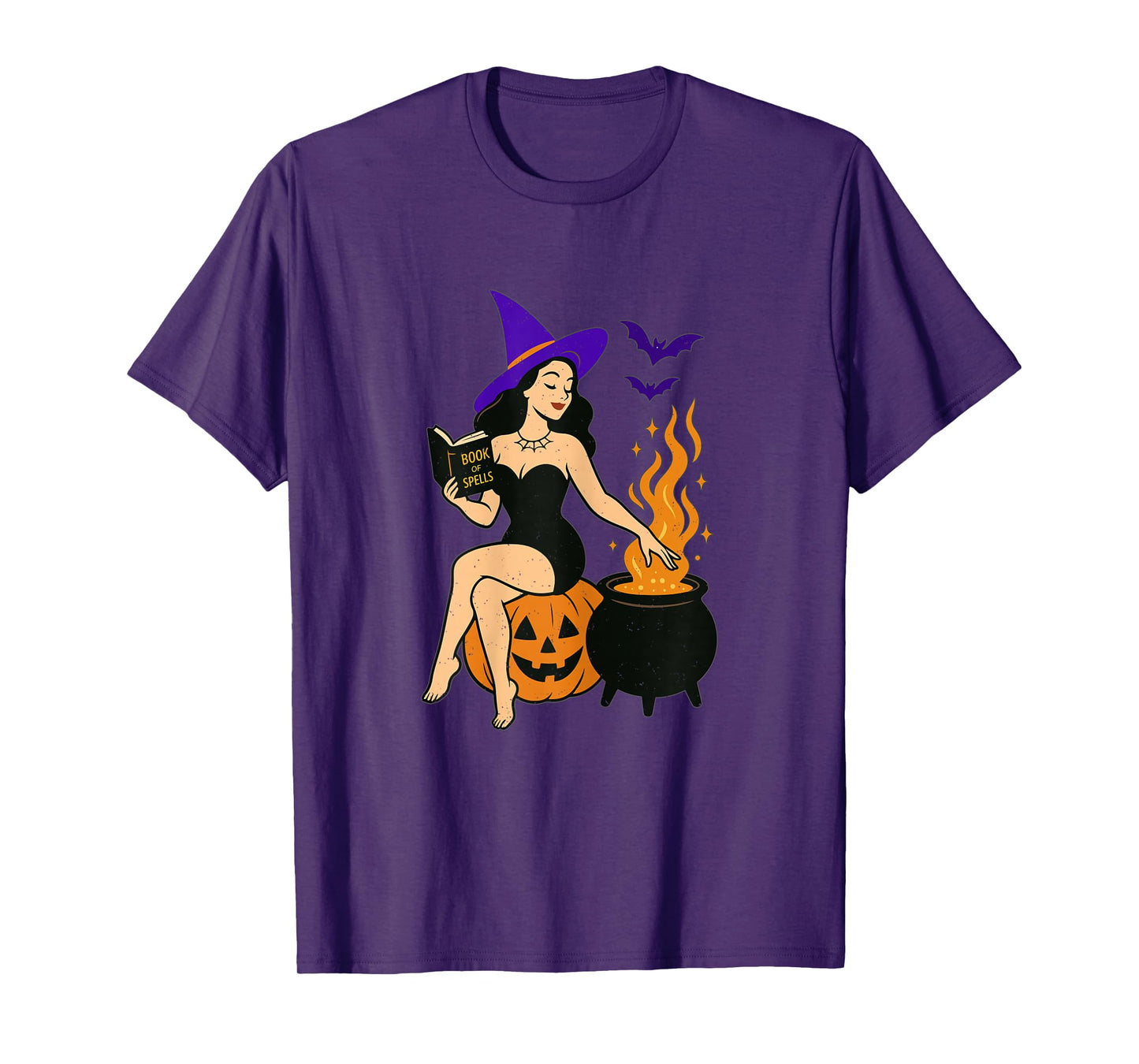 Witch Pumpkin Halloween Spells Spooky Season Women T-Shirt