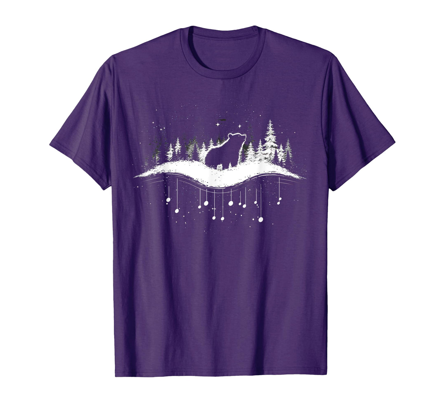 Retro Wilderness Bear Trees Reflection Outdoor Forest T-Shirt