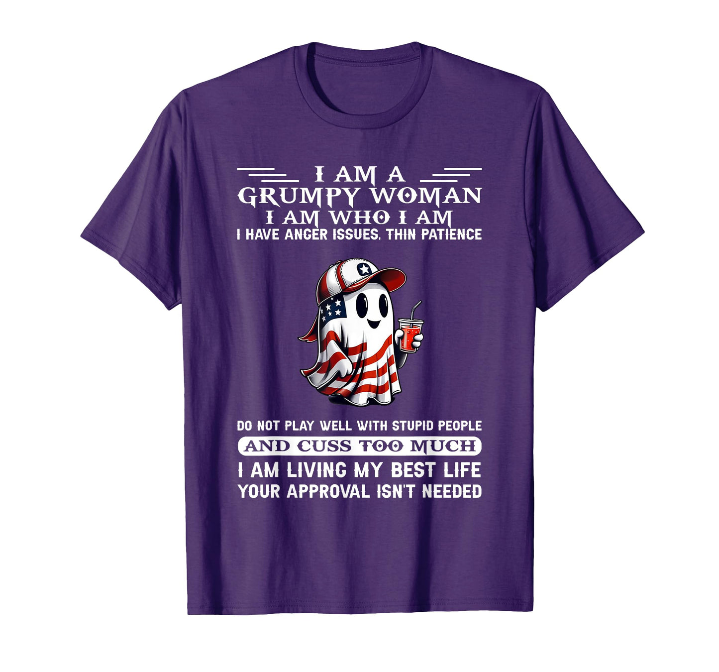 I Am A Grumpy Old Woman I Have Anger Issues Ghost Halloween T-Shirt