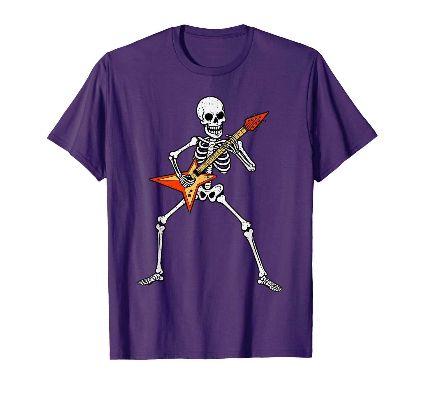 Skeleton Playing Guitar Rock Music Spooky Halloween Rocker T-Shirt
