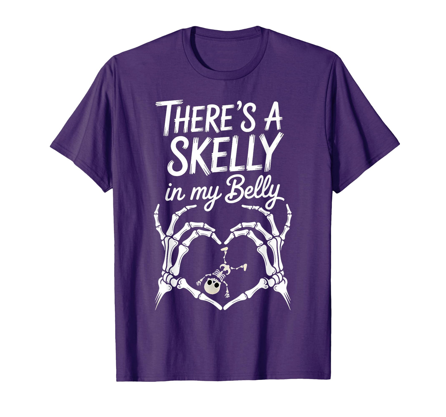 Skeleton There's Skelly in My Belly Halloween T-Shirt