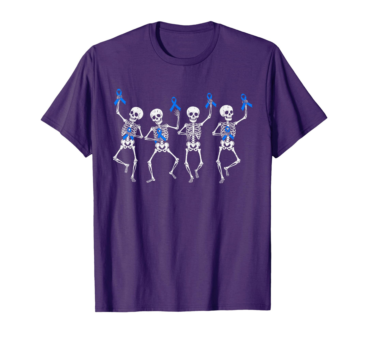 Dystonia Awareness Skeleton Ribbon Blue Support Boy Kid Girl T-Shirt
