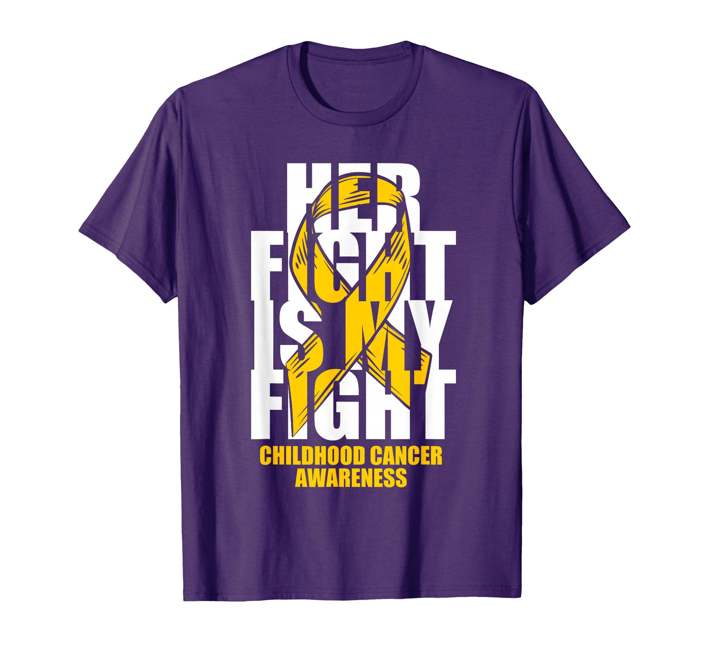 Childhood Cancer Awareness Month Gold Ribbon Her Fight Gift T-Shirt