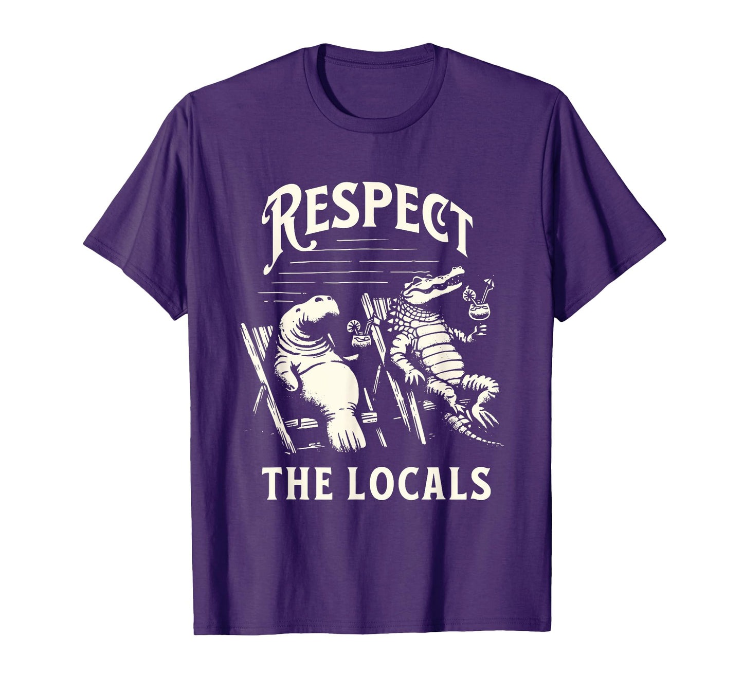 Respect The Locals Everglades Florida Crocodile Manatee T-Shirt