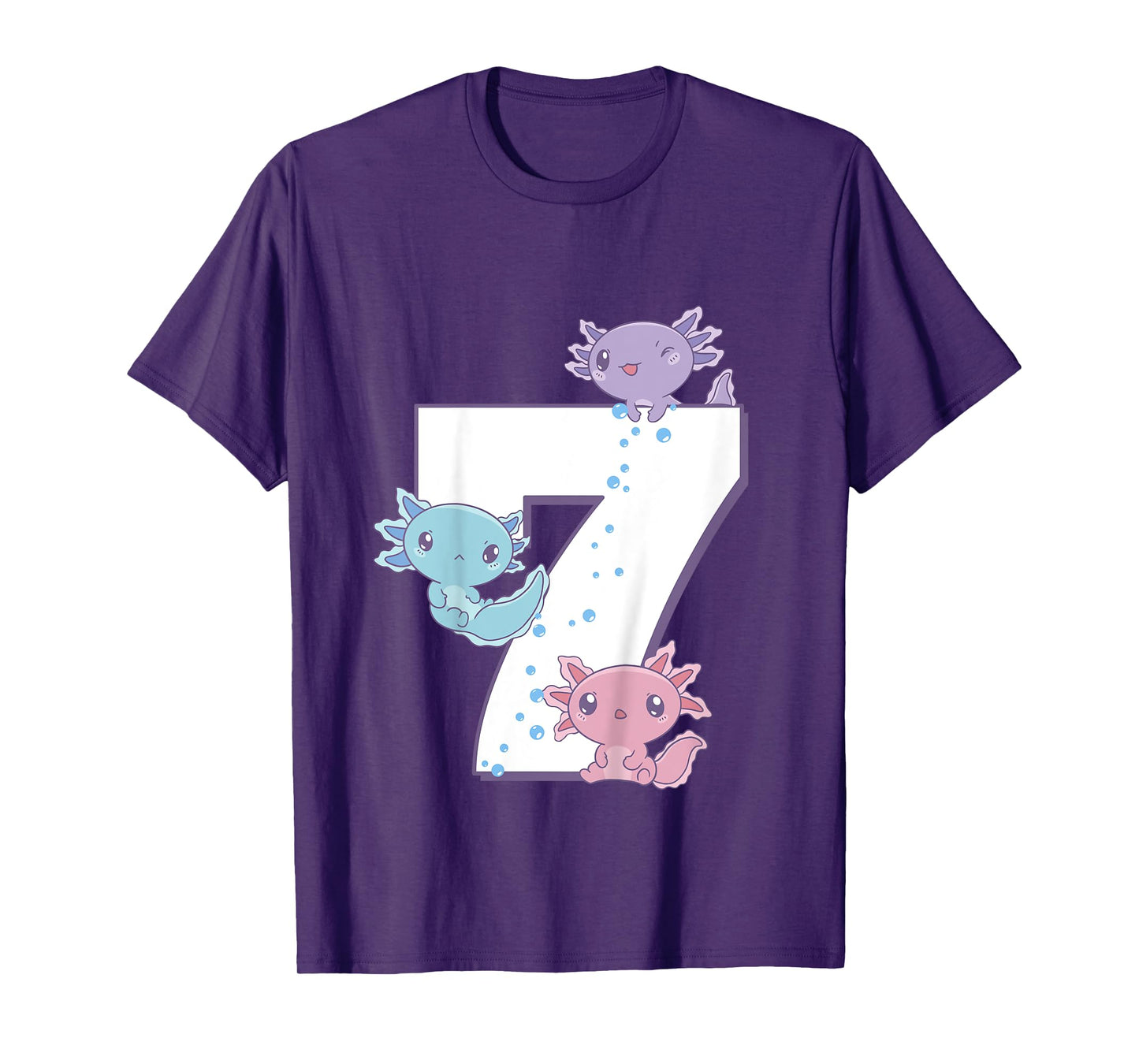 Axolotl 7th Birthday - I'm 7 Daughter Girl's Birthday Party T-Shirt