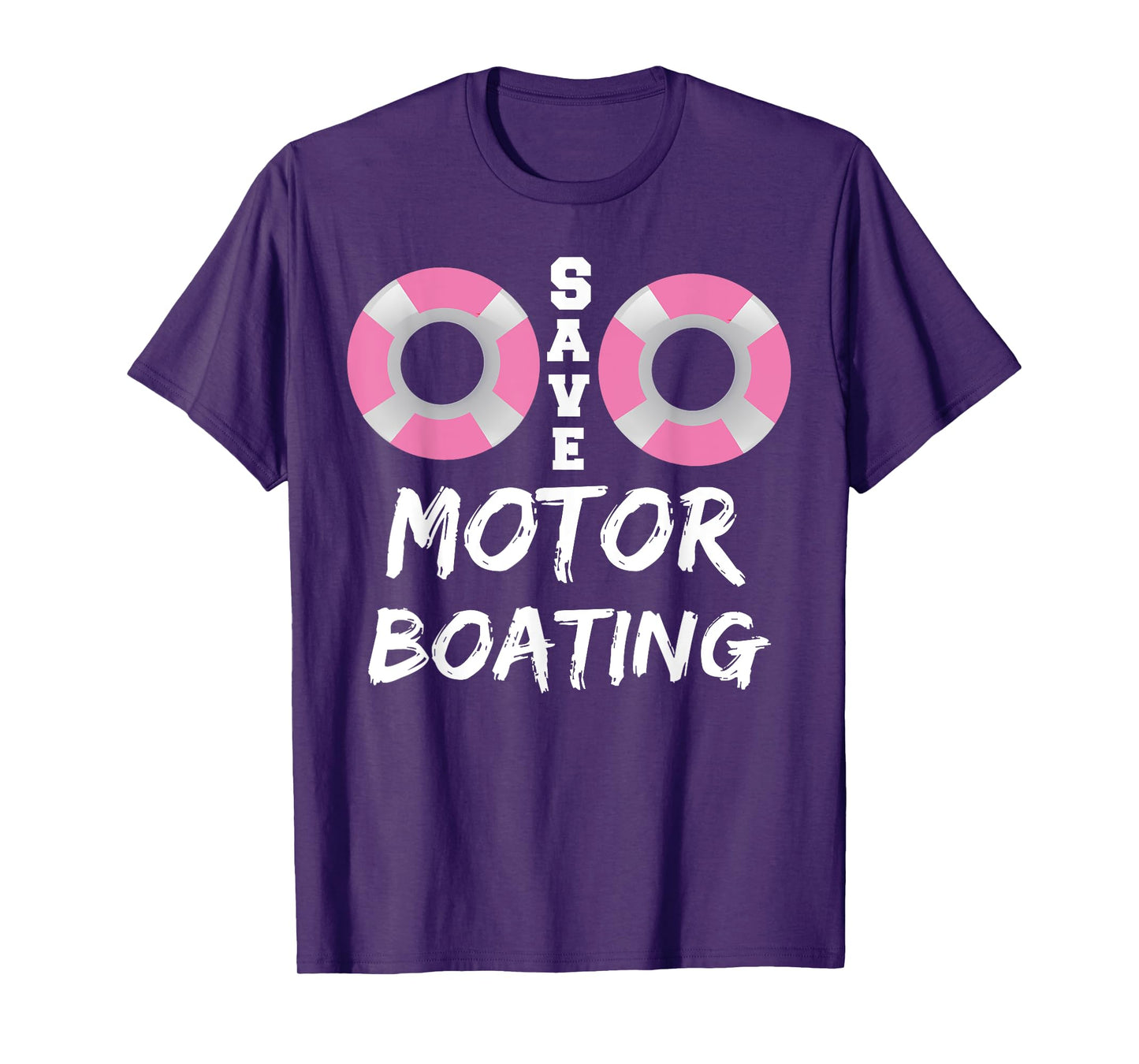 Funny Breast Cancer Supporter Matching Group Save Motor Boat T-Shirt