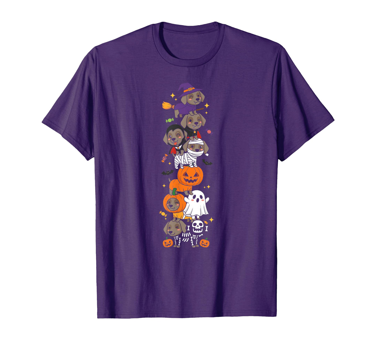 Weimaraner Witch Vampire Ghost Halloween Kids Mens Womens T-Shirt