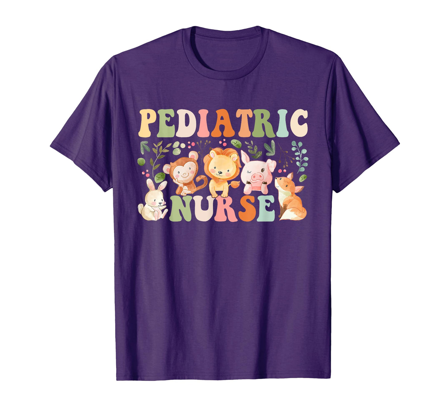 Pediatric Nurse Cute Zoo Animals PICU Registered Nurse T-Shirt